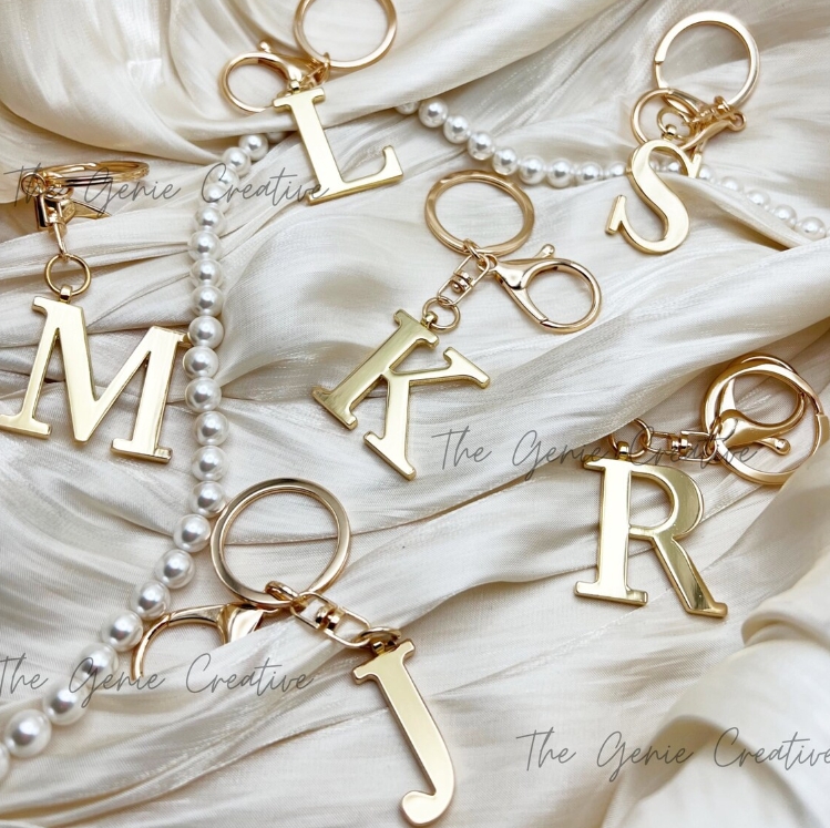 Lobster Clasp Silver - Llavero de acero inoxidable con inicial